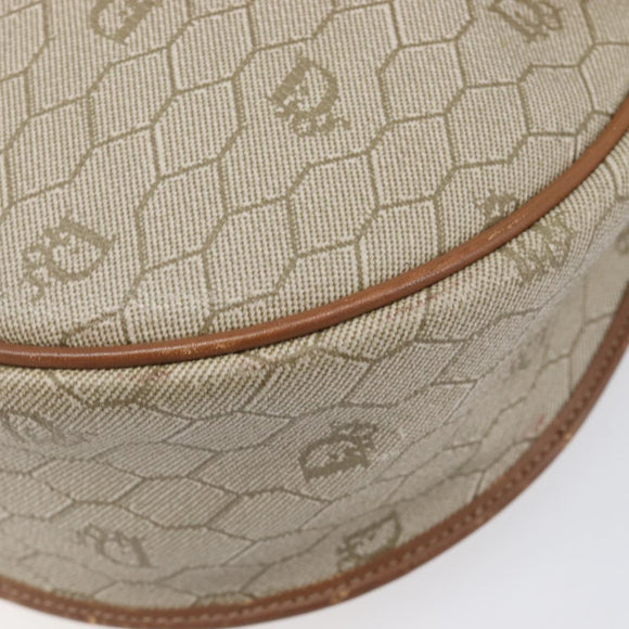 Christian Dior Honeycomb Canvas Shoulder Bag PVC Beige Gold Auth ka6648