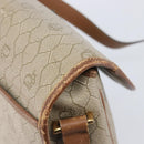 Christian Dior Honeycomb Canvas Shoulder Bag PVC Beige Gold Auth ka6648-20