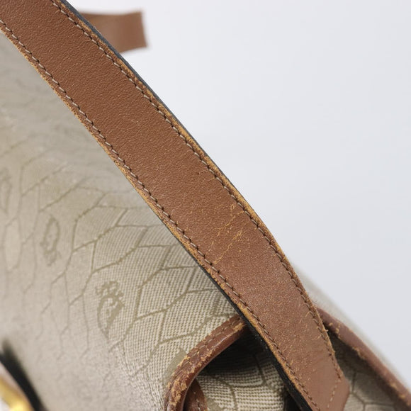 Christian Dior Honeycomb Canvas Shoulder Bag PVC Beige Gold Auth ka6648