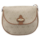 Christian Dior Honeycomb Canvas Shoulder Bag PVC Beige Gold Auth ka6648-13