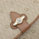 Christian Dior Honeycomb Canvas Shoulder Bag PVC Beige Gold Auth ka6648-23