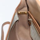 Christian Dior Honeycomb Canvas Shoulder Bag PVC Beige Gold Auth ka6648-28