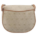 Christian Dior Honeycomb Canvas Shoulder Bag PVC Beige Gold Auth ka6648-2