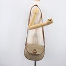 Christian Dior Honeycomb Canvas Shoulder Bag PVC Beige Gold Auth ka6648-31