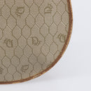 Christian Dior Honeycomb Canvas Shoulder Bag PVC Beige Gold Auth ka6648-4