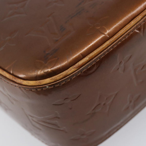 LOUIS VUITTON Monogram Vernis Christie GM Bag Bronze M91107 LV Auth ka6649