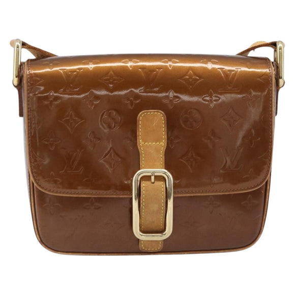 LOUIS VUITTON Monogram Vernis Christie GM Bag Bronze M91107 LV Auth ka6649