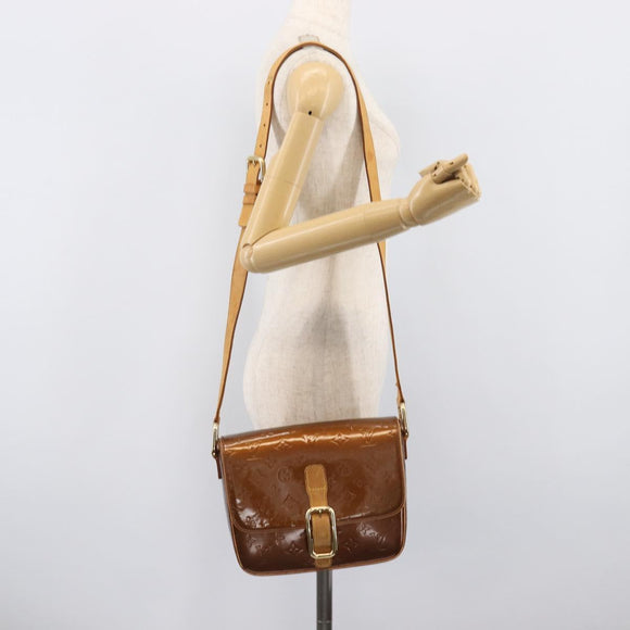 LOUIS VUITTON Monogram Vernis Christie GM Bag Bronze M91107 LV Auth ka6649