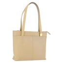 BURBERRY Tote Bag Leather Beige Gold Auth ka6651-1