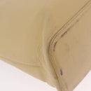 BURBERRY Tote Bag Leather Beige Gold Auth ka6651-11