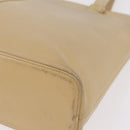 BURBERRY Tote Bag Leather Beige Gold Auth ka6651-16