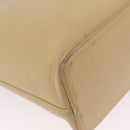 BURBERRY Tote Bag Leather Beige Gold Auth ka6651-17