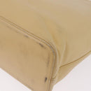 BURBERRY Tote Bag Leather Beige Gold Auth ka6651-18