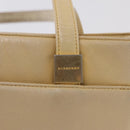 BURBERRY Tote Bag Leather Beige Gold Auth ka6651-20