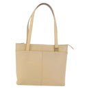BURBERRY Tote Bag Leather Beige Gold Auth ka6651-13