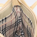 BURBERRY Tote Bag Leather Beige Gold Auth ka6651-22