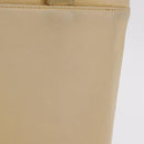 BURBERRY Tote Bag Leather Beige Gold Auth ka6651-2