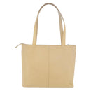 BURBERRY Tote Bag Leather Beige Gold Auth ka6651-3