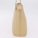 BURBERRY Tote Bag Leather Beige Gold Auth ka6651-4