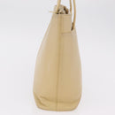 BURBERRY Tote Bag Leather Beige Gold Auth ka6651-5