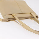 BURBERRY Tote Bag Leather Beige Gold Auth ka6651-14