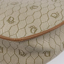 Christian Dior Honeycomb Canvas Shoulder Bag PVC Beige Gold Auth ka6652-13