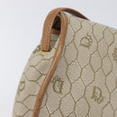 Christian Dior Honeycomb Canvas Shoulder Bag PVC Beige Gold Auth ka6652-15