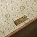 Christian Dior Honeycomb Canvas Shoulder Bag PVC Beige Gold Auth ka6652-18