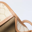 Christian Dior Honeycomb Canvas Shoulder Bag PVC Beige Gold Auth ka6652-19