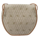Christian Dior Honeycomb Canvas Shoulder Bag PVC Beige Gold Auth ka6652-3