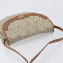 Christian Dior Honeycomb Canvas Shoulder Bag PVC Beige Gold Auth ka6652-6