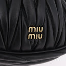 Miu Miu Matelasse Shoulder Bag Leather Black Gold Auth ka6654SAM-19