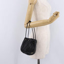 Miu Miu Matelasse Shoulder Bag Leather Black Gold Auth ka6654SAM-23