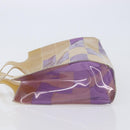 CHANEL Tote Bag Vinyl Beige Purple CC Auth ka6655-5