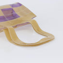 CHANEL Tote Bag Vinyl Beige Purple CC Auth ka6655-8