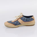 LOUIS VUITTON Monogram Denim Sneakers 34 1/2 Blue LV Auth ka6657-14