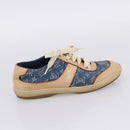 LOUIS VUITTON Monogram Denim Sneakers 34 1/2 Blue LV Auth ka6657-15