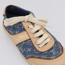 LOUIS VUITTON Monogram Denim Sneakers 34 1/2 Blue LV Auth ka6657-18