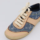 LOUIS VUITTON Monogram Denim Sneakers 34 1/2 Blue LV Auth ka6657-8