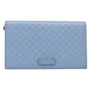 GUCCI Micro GG Canvas Guccissima Shoulder Wallet Leather Blue 466507 Auth ka6660-13