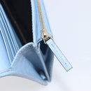 GUCCI Micro GG Canvas Guccissima Shoulder Wallet Leather Blue 466507 Auth ka6660-25