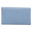 GUCCI Micro GG Canvas Guccissima Shoulder Wallet Leather Blue 466507 Auth ka6660-2