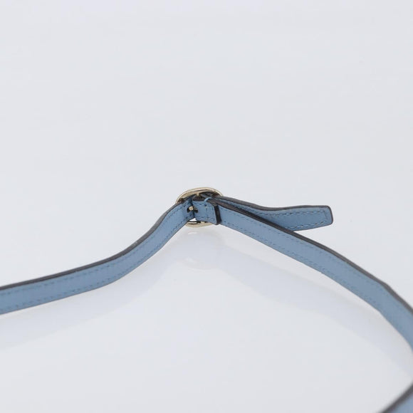 GUCCI Micro GG Canvas Guccissima Shoulder Wallet Leather Blue 466507 Auth ka6660