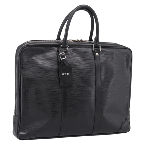 LOUIS VUITTON Epi Porte Documents Voyage Business Bag Black M54472 Auth ka6662