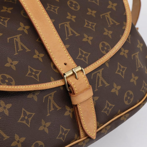 LOUIS VUITTON Monogram Saumur 35 Shoulder Bag M42254 LV Auth ka6664