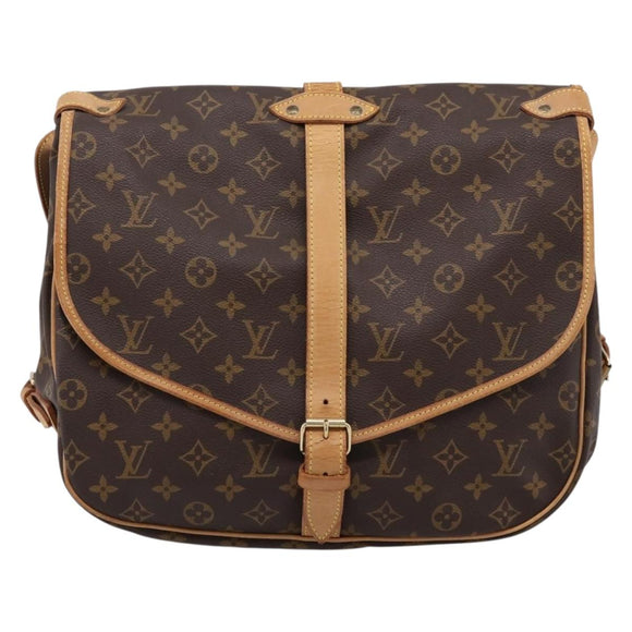 LOUIS VUITTON Monogram Saumur 35 Shoulder Bag M42254 LV Auth ka6664