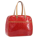 LOUIS VUITTON Monogram Vernis Sutton Hand Bag Red M91080 LV Auth ka6666-1