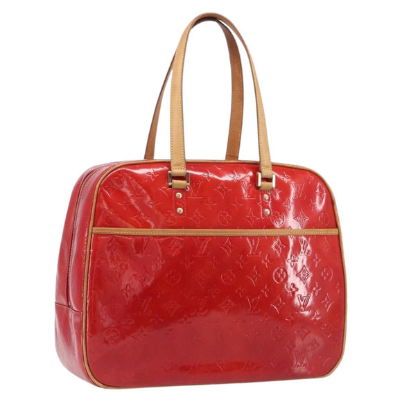 LOUIS VUITTON Monogram Vernis Sutton Hand Bag Red M91080 LV Auth ka6666