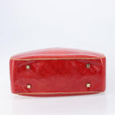 LOUIS VUITTON Monogram Vernis Sutton Hand Bag Red M91080 LV Auth ka6666-5