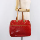 LOUIS VUITTON Monogram Vernis Sutton Hand Bag Red M91080 LV Auth ka6666-29